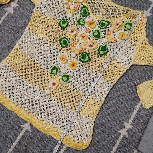 ADORABLE crochet floral swim cover/top S/M - Picture 13 of 13